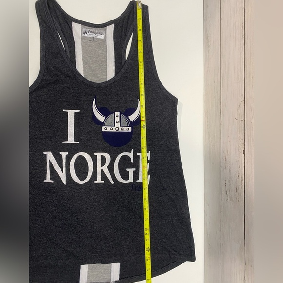 Disney Parks Epcot Norway Women’s Small Tank Top I Love Norge Mickey Mouse Gray - Picture 14 of 15